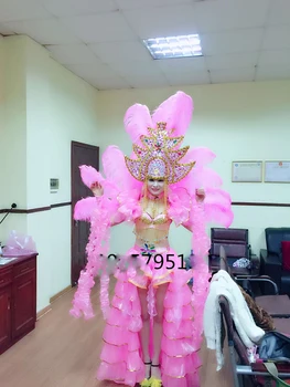 Секси сценичен танцов костюм карнавално перо танцово облекло дамско парти събитие шоу облекло за изпълнение
