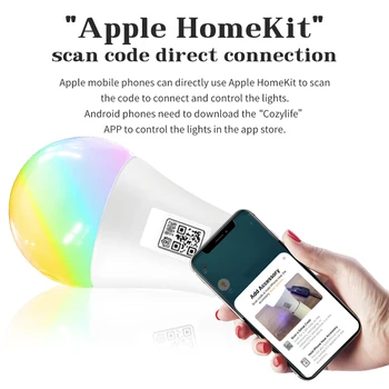 сертифициран Homekit LED Smart WiFi крушка Siri Voice APP Control RGB нощна лампа за дома комплект App Alexa Начало