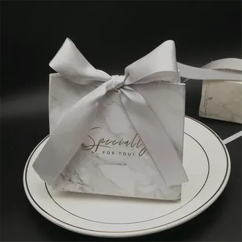 Сив мрамор линии бонбони чанта кутия за парти маса декорация събитие парти доставки / сватба услуги подаръчни кутии