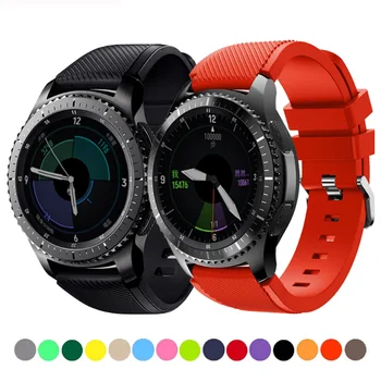 силиконова лента за часовник за Samsung Galaxy Watch 3 41mm 45mm / Gear S3 Frontier / S2 Classic 20mm 22mm спортна гривна маншет