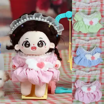 Сладка кукла прекрасни дрехи с аксесоари за лента за глава 3 цвята принцеса рокля пола пресни цветя аксесоари