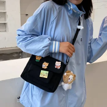 Сладка платнена малка чанта женска 2024 Нова японска диагонална чанта Harajuku Дива студентка момиче чанта за рамо чанти за жени чанти