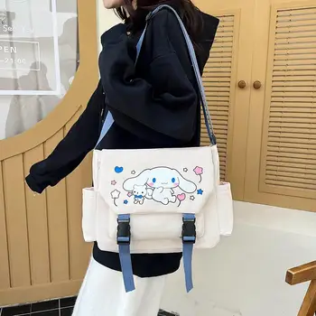 Сладък Sanrio Crossbody чанта Аксесоари за цинаморол Kawaii аниме двойка пътуване раница голям капацитет чанта играчки момичета подарък