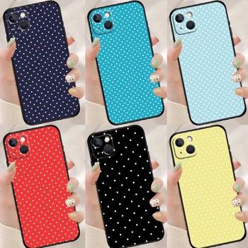 Сладък дизайн Polka Dots Spot Pattern Case за iPhone 13 12 11 14 Pro XS Max X XR 7 8 Plus SE2 12 13 Мини калъф за телефон със задния капак