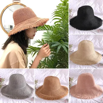 Слънцезащитен крем Дамска шапка Нов сенник Дишаща сламена шапка за пътуване Плаж Шапки за слънце Лято