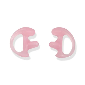 Сменяеми силиконови тапи за уши Триъгълна слушалка с въздушна тръба Слушалки розови L размер тапи за уши Walkie Talkie аксесоари
