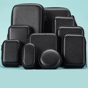 Удароустойчив калъф за слушалки EVA водоустойчиви слушалки кутия кутия двоен цип дизайн прахоустойчива чанта за съхранение на слушалки