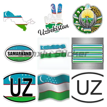 Узбекистан флаг Decal стайлинг PVC автомобили, лаптоп, лодка, за стена врата прозорец каска кола стикери