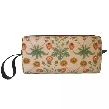 Уилям Морис маргаритки грим чанта торбичка цип реколта флорални козметични чанта пътуване тоалетни грим торбичка чанта съхранение чанта мъже жени
