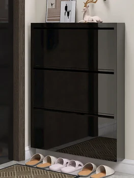 Ултра-тънък шкаф за обувки 15CM кофа за разтоварване Скандинавска врата на домакинството тесен страничен шкаф за съхранение