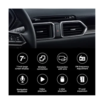 Универсален 7-инчов автомобилен дисплей Многофункционален автомобил Mp5 плейър Мобилна кола машина Консумативи за кола