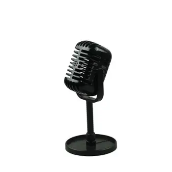 Фалшив микрофон Модел Сребърен удобен захват Силно чувство за декорация Издръжлив без бъг Домашен декор Занаяти Модел микрофон