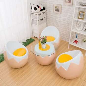 Фибростъкло яйце стол яйце черупка пържени яйце стол детски забавно приемна маса личност творчески мода яйцевидна седалка