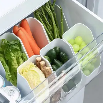 Хладилник Организатор Кошчета Хладилник Кутия за сортиране на храна Прозрачна кутия за съхранение на подправки Кухненски организатор за съхранение на хладилник