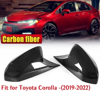Цвят от въглеродни влакна OX рог огледало за обратно виждане капак капачка подстригване аксесоари за Toyota Corolla 2019-2023