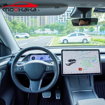 Цифров клъстер LCD Android за Tesla Модел 3 Модел Y кола виртуален инструмент табло дисплей мултимедиен плейър въглеродни влакна