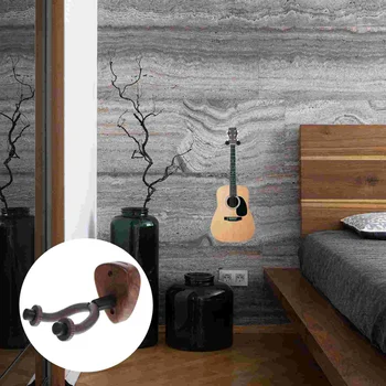 Черен орех китара кука стена закачалка закачалки за стойка монтиране висящи акустичен държач цигулка