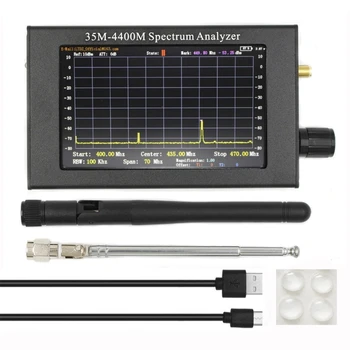 честотен анализатор 4.3Inch LCD екран спектрален анализатор 35M-4400Mhz ADF4351 Ръчен честотен малък тестер с антена