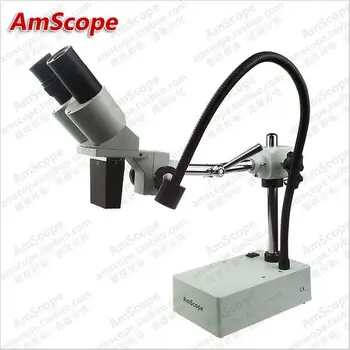 Widefield стерео микроскоп--AmScope доставя 5X & 10X широкоъгълен стерео микроскоп със стойка за рамо на стрелата и падаща светлина