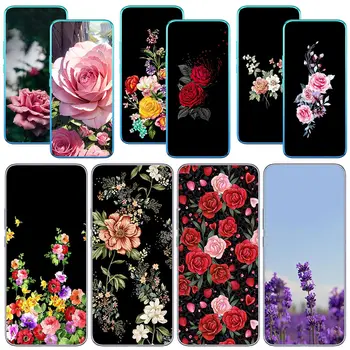 божур роза лавандула цвете мек телефон корпус за Realme C35 C55 C30S 10 9 Pro плюс + Narzo 50 5G 50i Pro + C20 капак